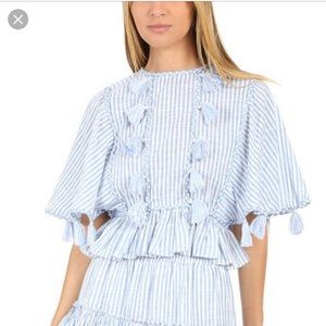 Misa Blue Stripe Seta Top